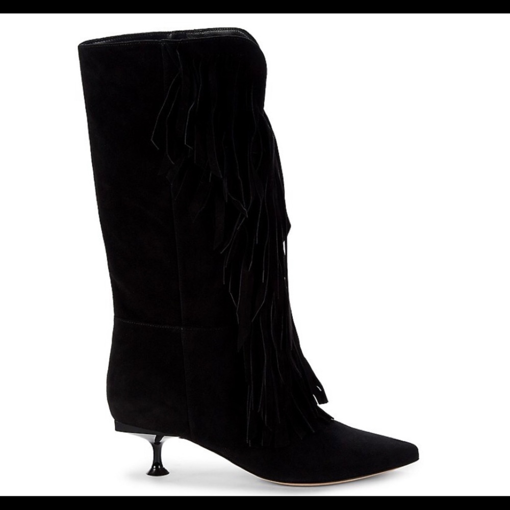SERGIO ROSSI
Fringed Suede Mid-Calf Boots